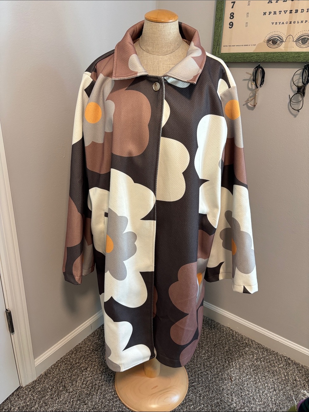 Bold Graphic Flower Coat